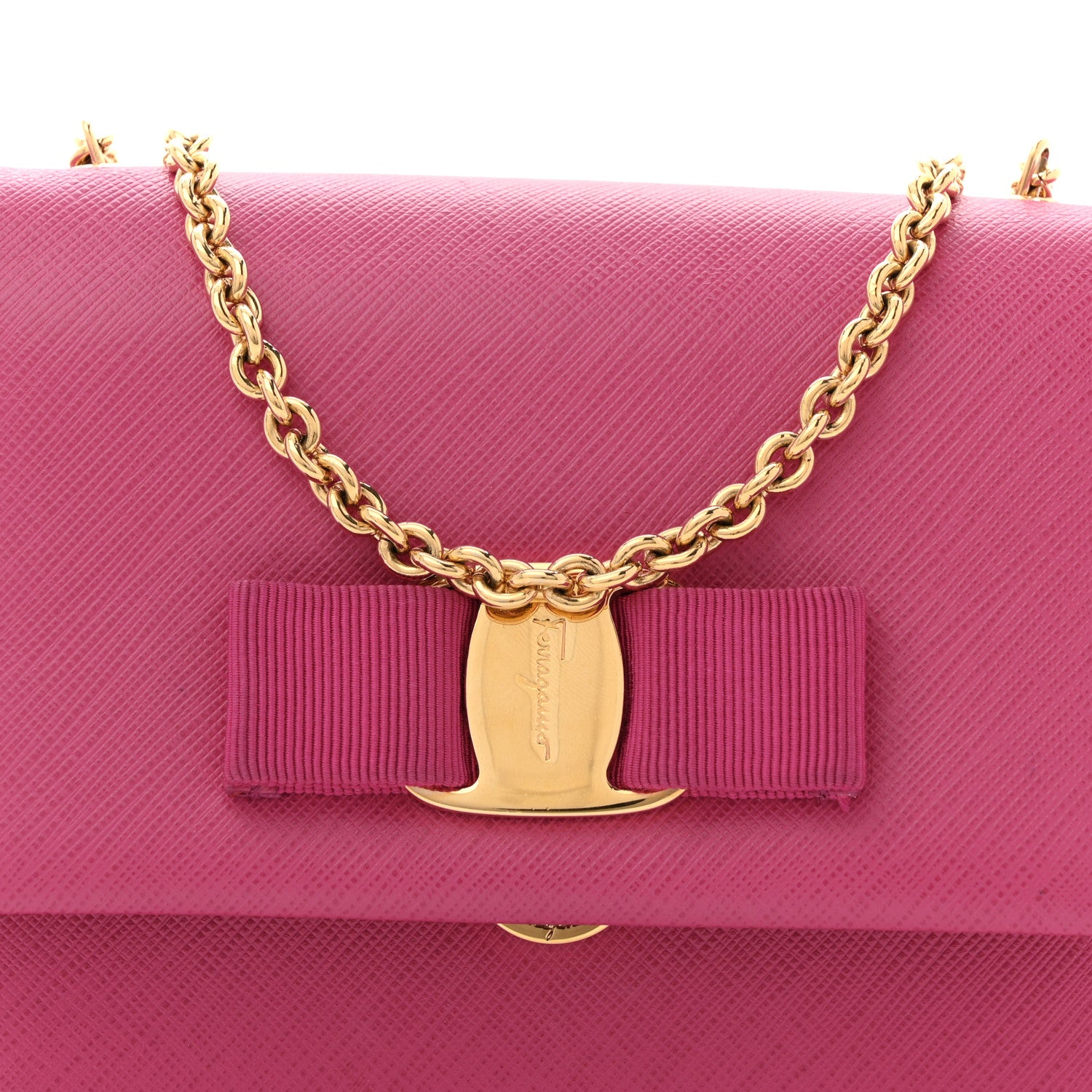 Salvatore Ferragamo Hammered Calfskin Mini Vara Bow Crossbody Bag Agata Rosa 15 of 21