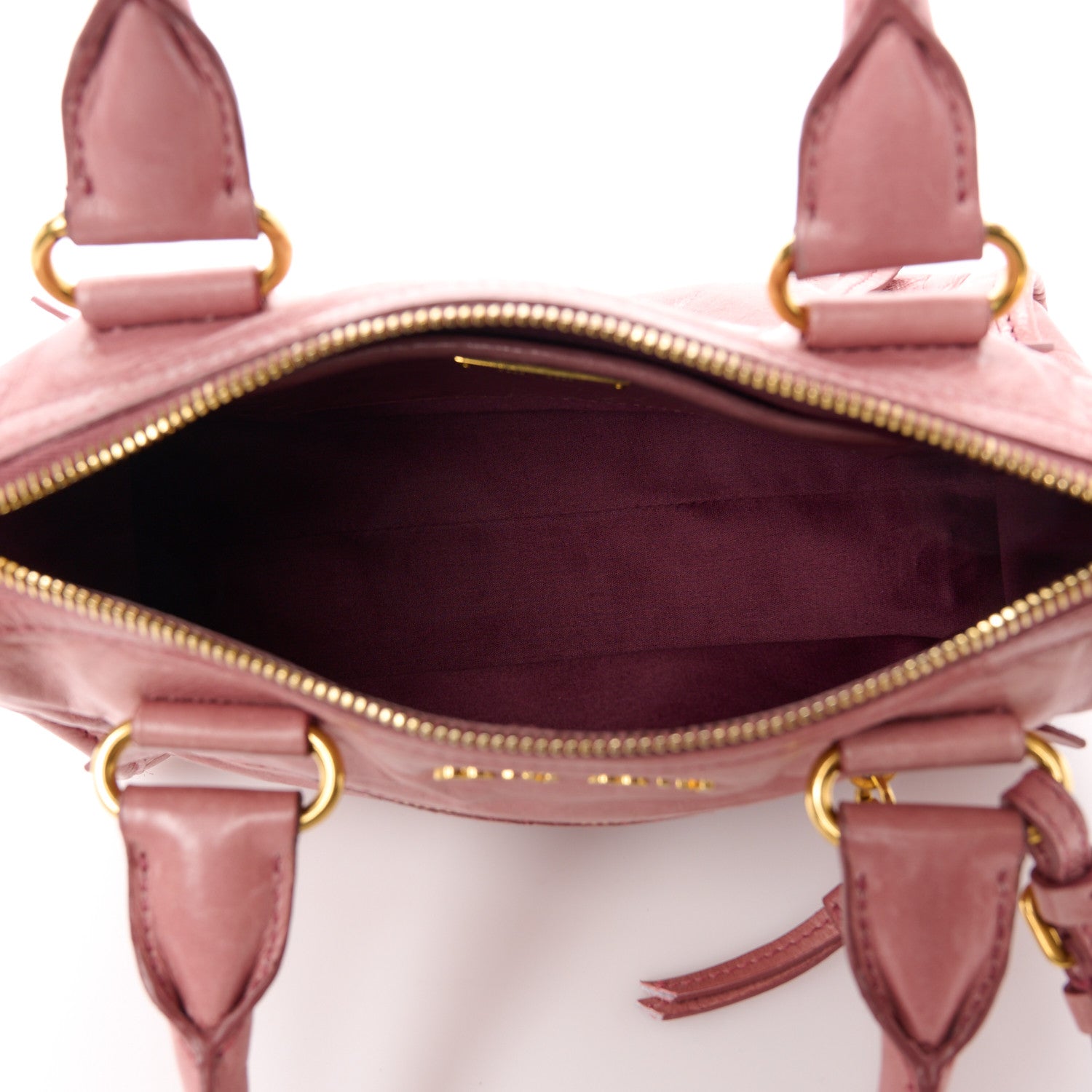 Miu Miu Vitello Shine Zip Tote Loto 5 of 10