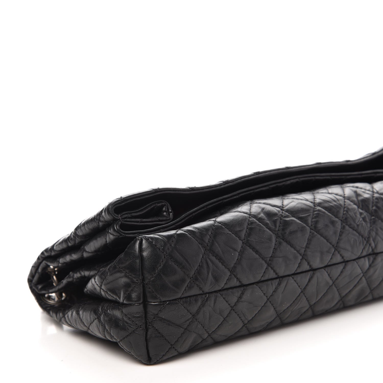 Chanel Aged Calfskin Quilted Coco Rider Fold Over Flap Black 8 of 10