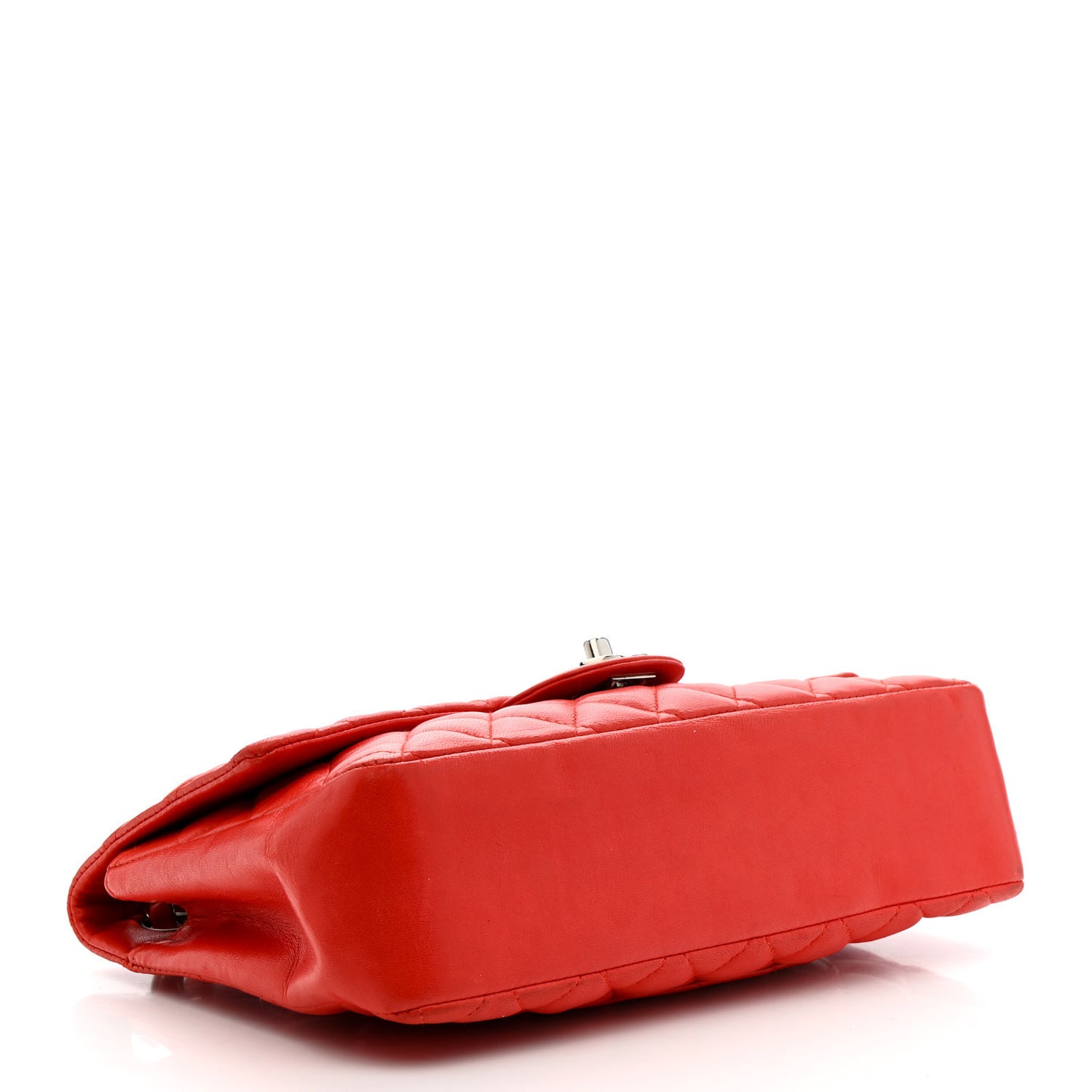 Lambskin Quilted Medium Single Flap Red
