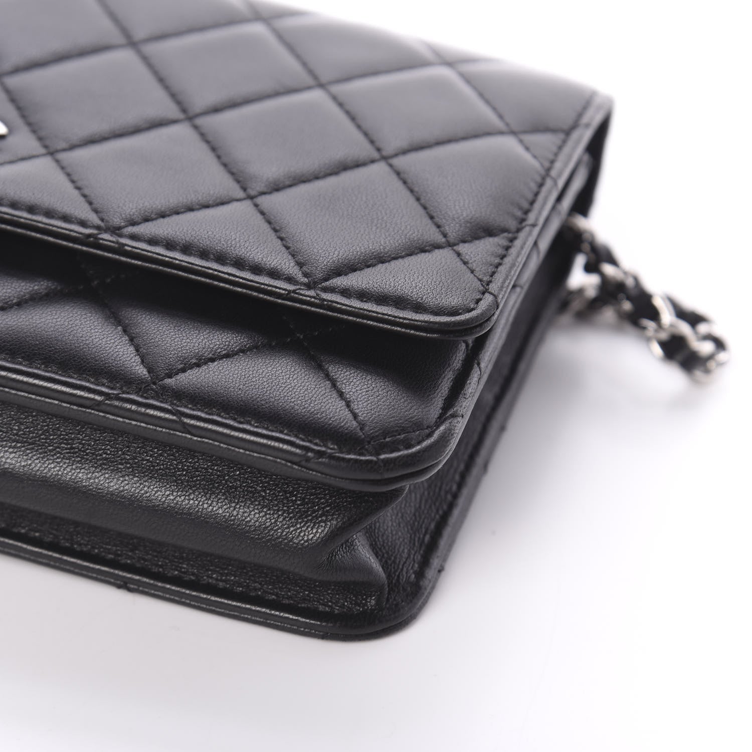 Chanel Lambskin Quilted Wallet On Chain WOC Black 10 of 10