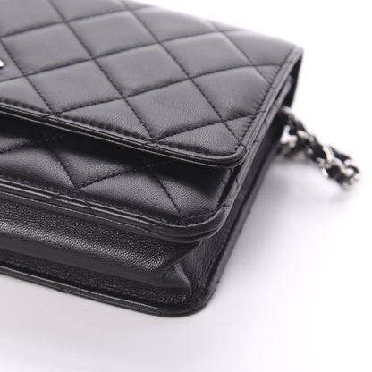 Chanel Lambskin Quilted Wallet On Chain WOC Black 10 of 10