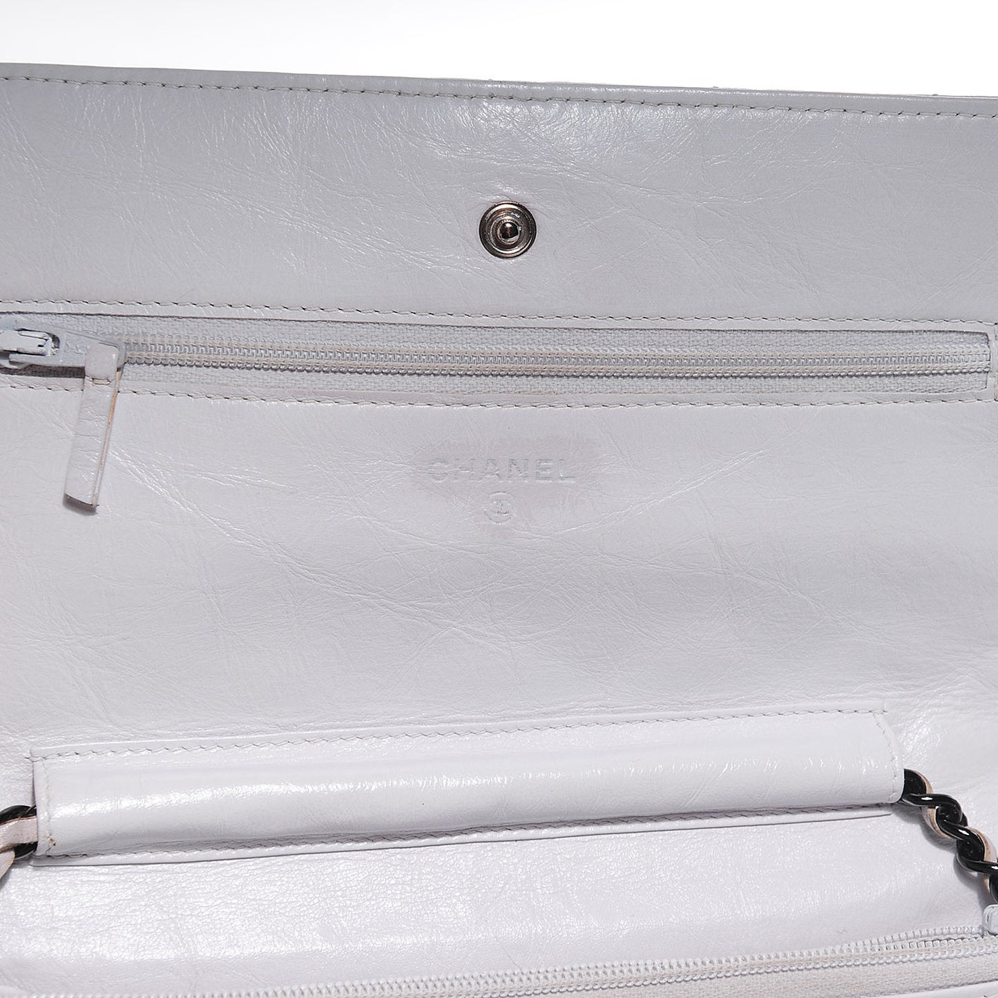 Aged Calfskin Quilted Reissue Wallet On Chain WOC White