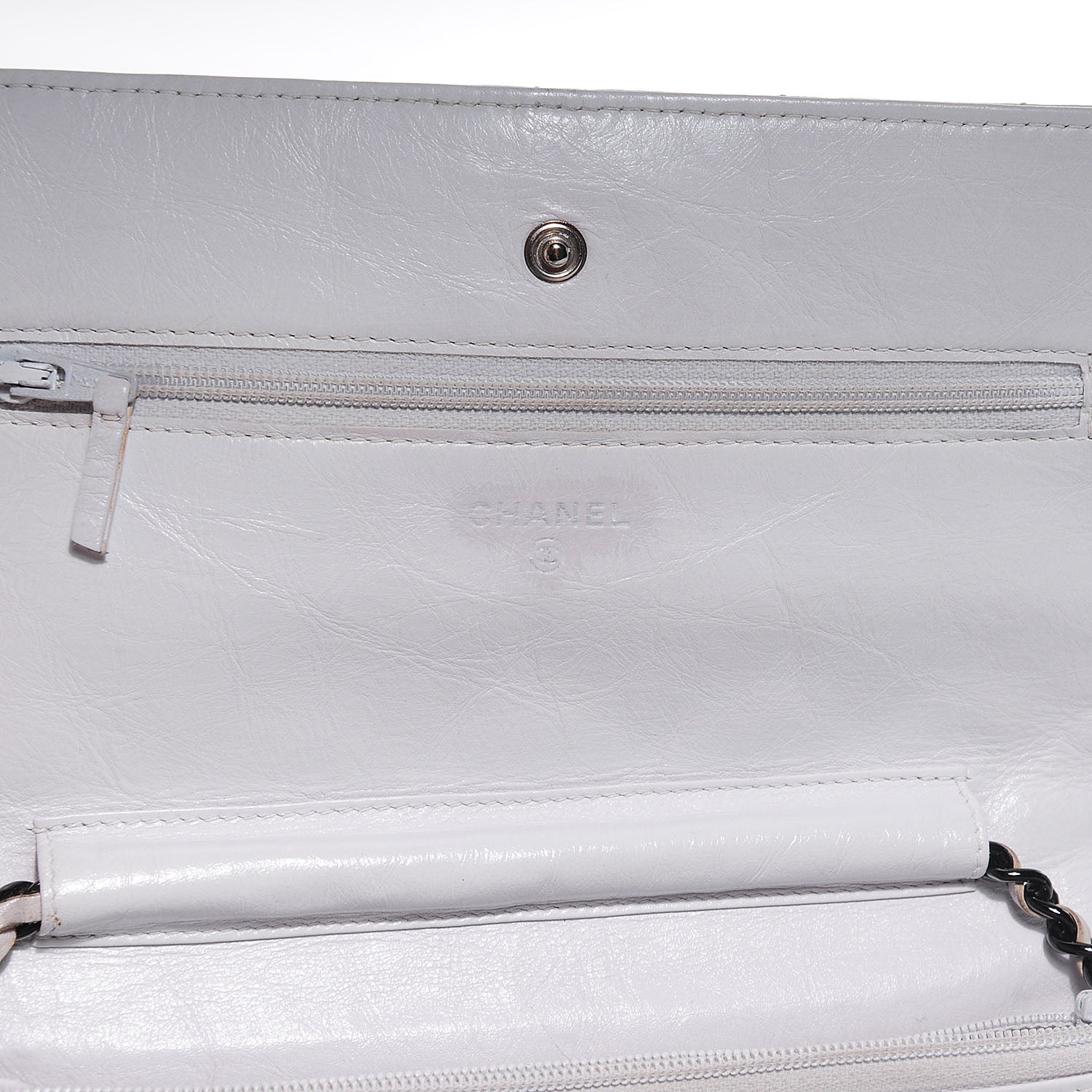 Chanel Aged Calfskin Quilted Reissue Wallet On Chain WOC White 5 of 7
