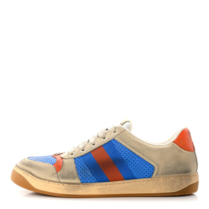 Gucci Nubuck Web Mens Screener Sneakers 8 Dusty Milk Bright Splash Dusty Orange 1 of 9