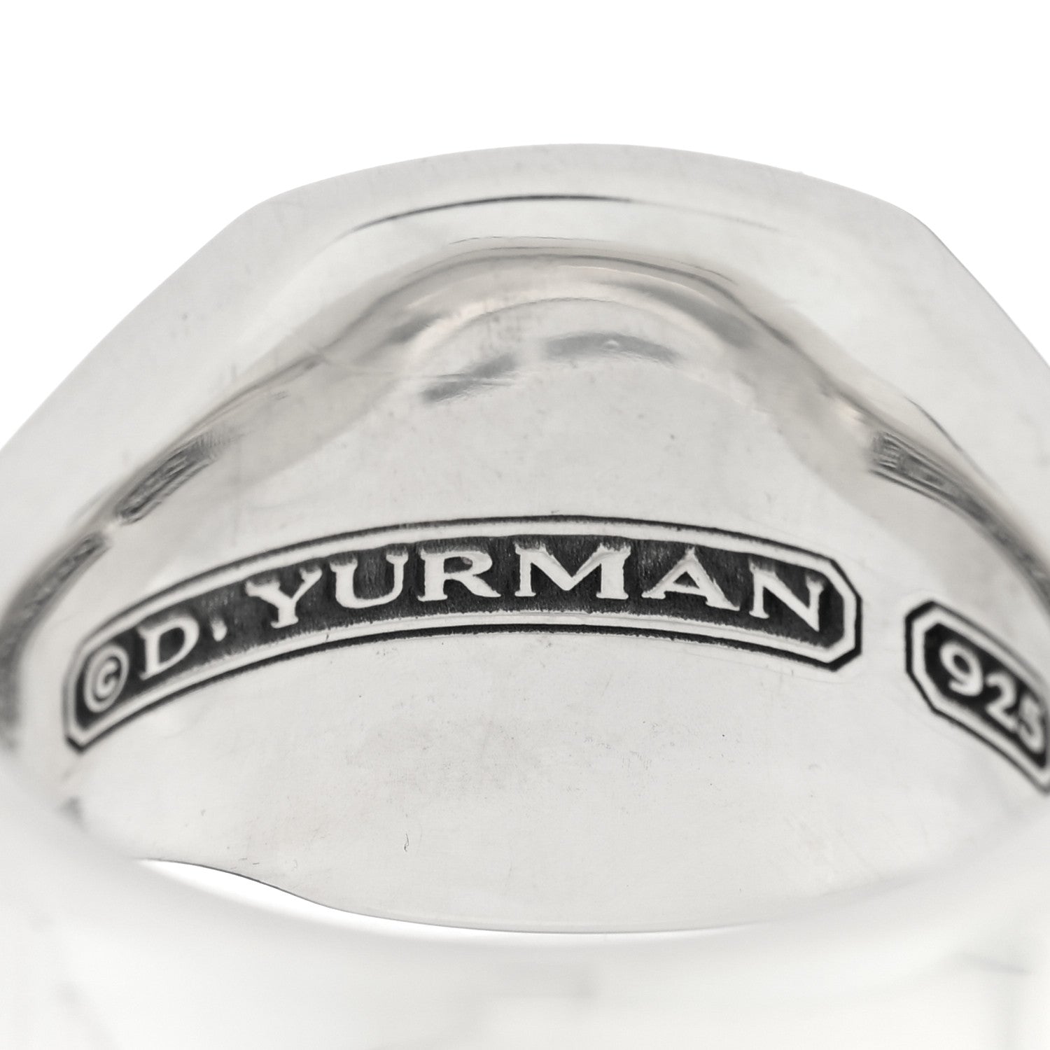David Yurman Sterling Silver Black Diamond Armory Signet Ring 62 10 4 of 4