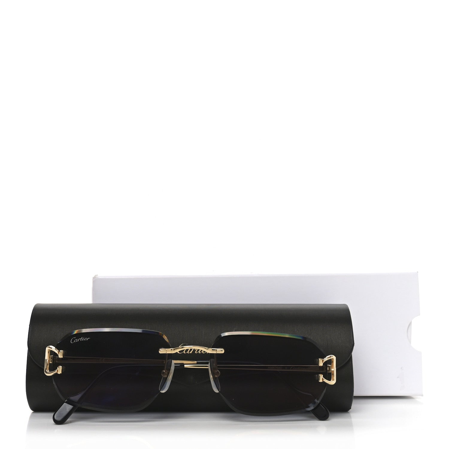 Cartier Metal Rimless C Decor Sunglasses CT0468S Gold Grey 7 of 7