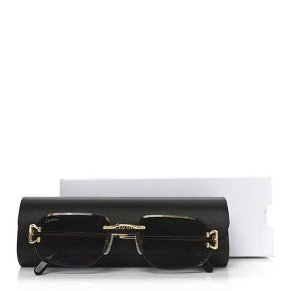 Cartier Metal Rimless C Decor Sunglasses CT0468S Gold Grey 7 of 7