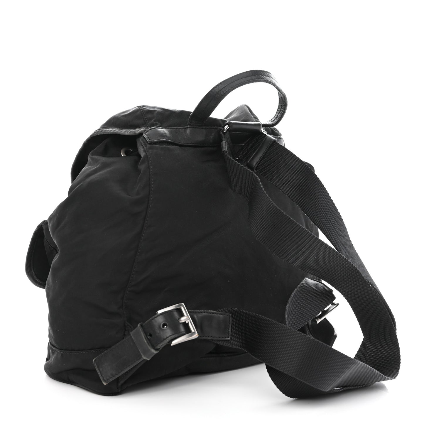 Tessuto Nylon Calfskin Medium Backpack Black