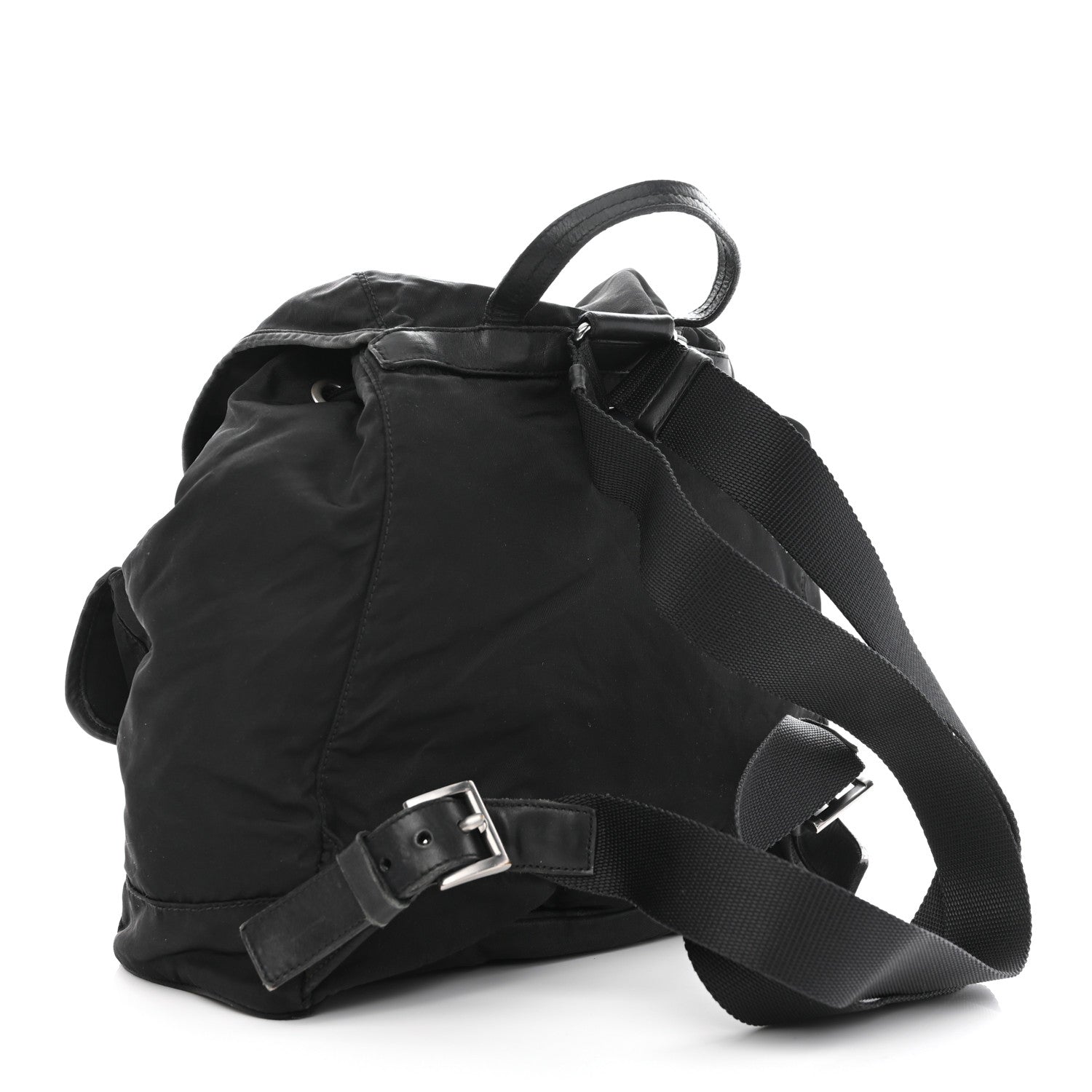 Prada Tessuto Nylon Calfskin Medium Backpack Black 3 of 14