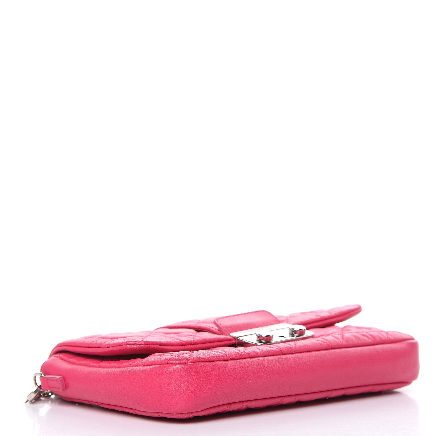 Christian Dior Lambskin Cannage New Lock Pouch Fuchsia 4 of 14