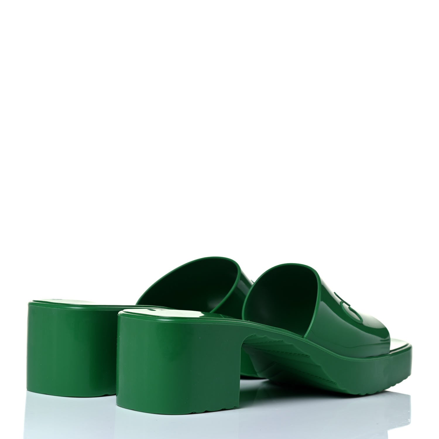 Gucci Rubber Gucci Logo Womens Platform 20/60mm Slide Sandals 37 New Shamarock 6 of 8