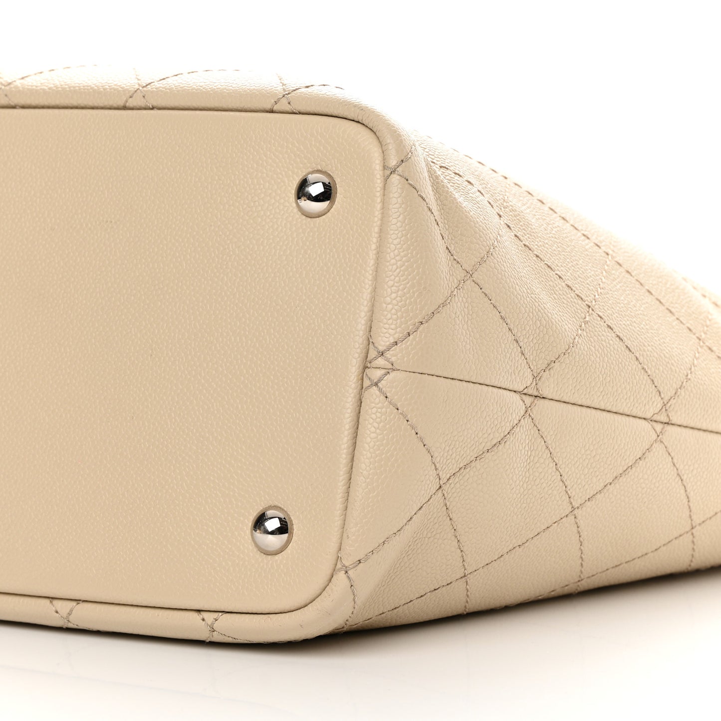 Grained Calfskin Large Fever Shopping Tote Beige
