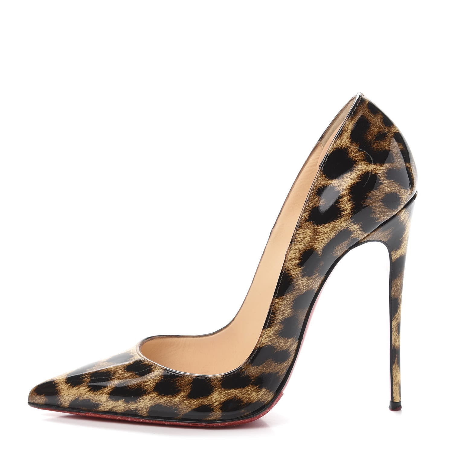 Christian Louboutin Patent Leopardino So Kate 120 Pumps 37 Brown 1 of 7