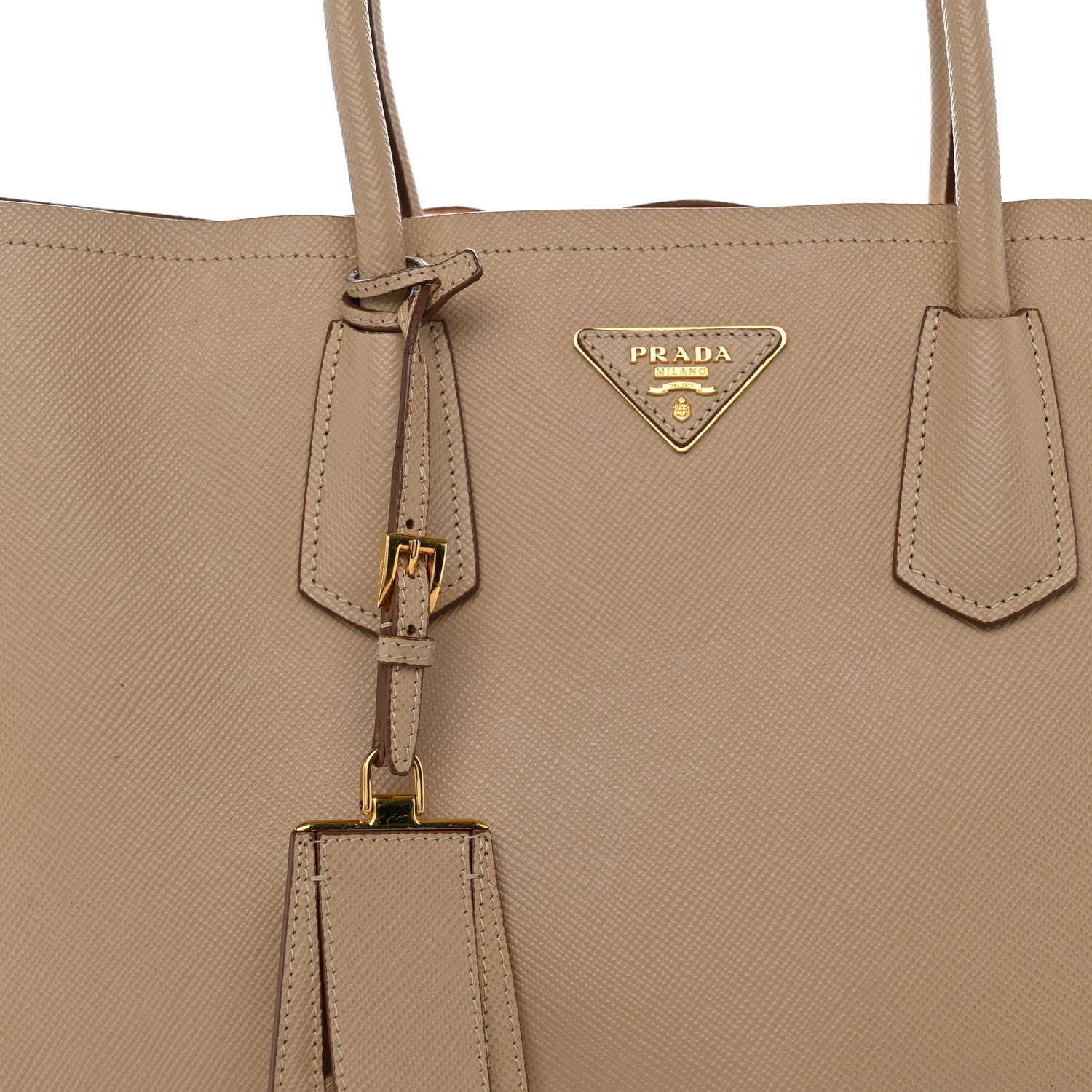 Prada Saffiano Cuir Medium Double Bag Sabbia 7 of 15