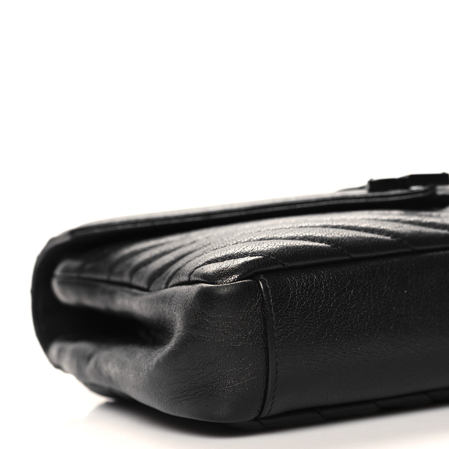 Saint Laurent Sheepskin Matelasse Chevron Monogram Monochrome Medium College Bag Black 9 of 11