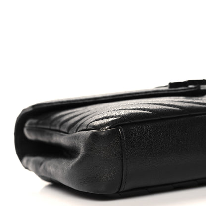 Saint Laurent Sheepskin Matelasse Chevron Monogram Monochrome Medium College Bag Black 9 of 11