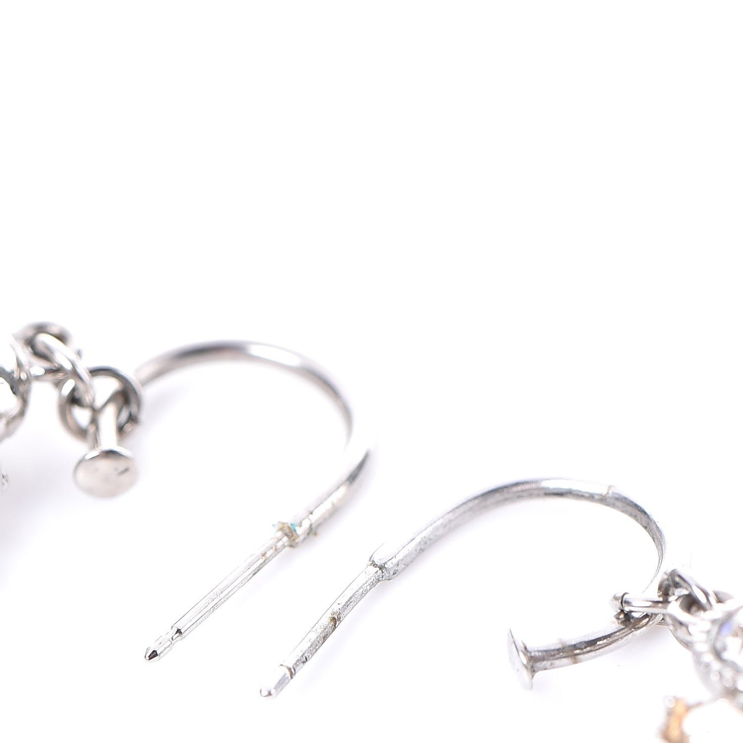 Crystal CC Dangle Earrings Silver