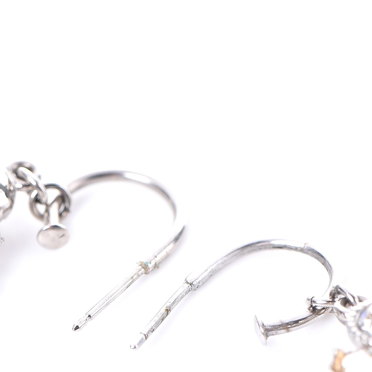 Chanel Crystal CC Dangle Earrings Silver 3 of 5