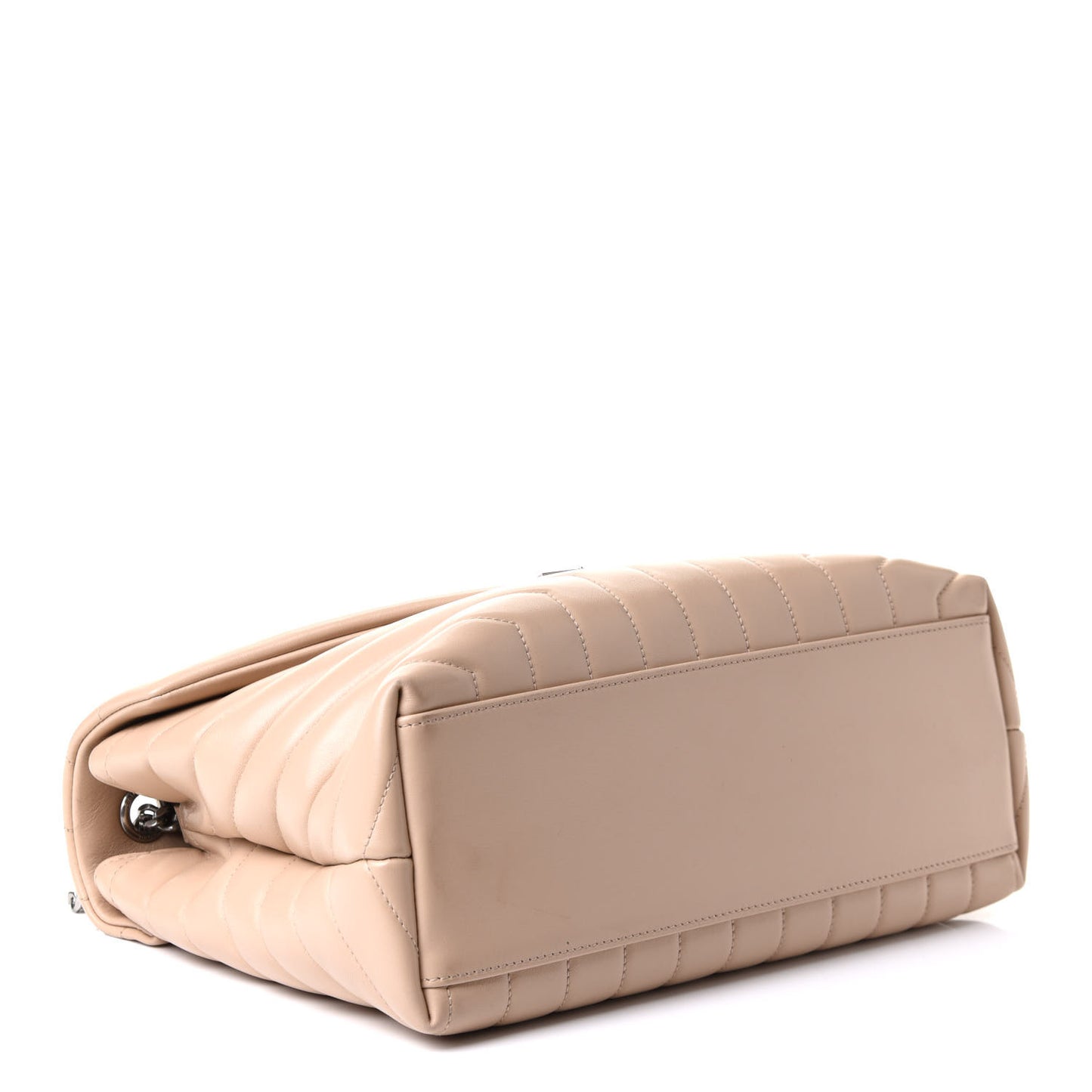 Calfskin Y Quilted Monogram Medium Loulou Chain Satchel Nude Powder