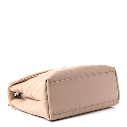 Saint Laurent Calfskin Y Quilted Monogram Medium Loulou Chain Satchel Nude Powder 3 of 10