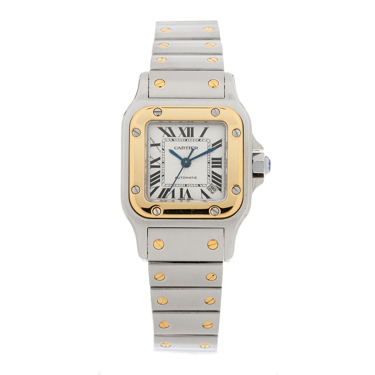 Cartier Stainless Steel 18K Yellow Gold 24mm Santos De Cartier Galbee Automatic Watch 1 of 4