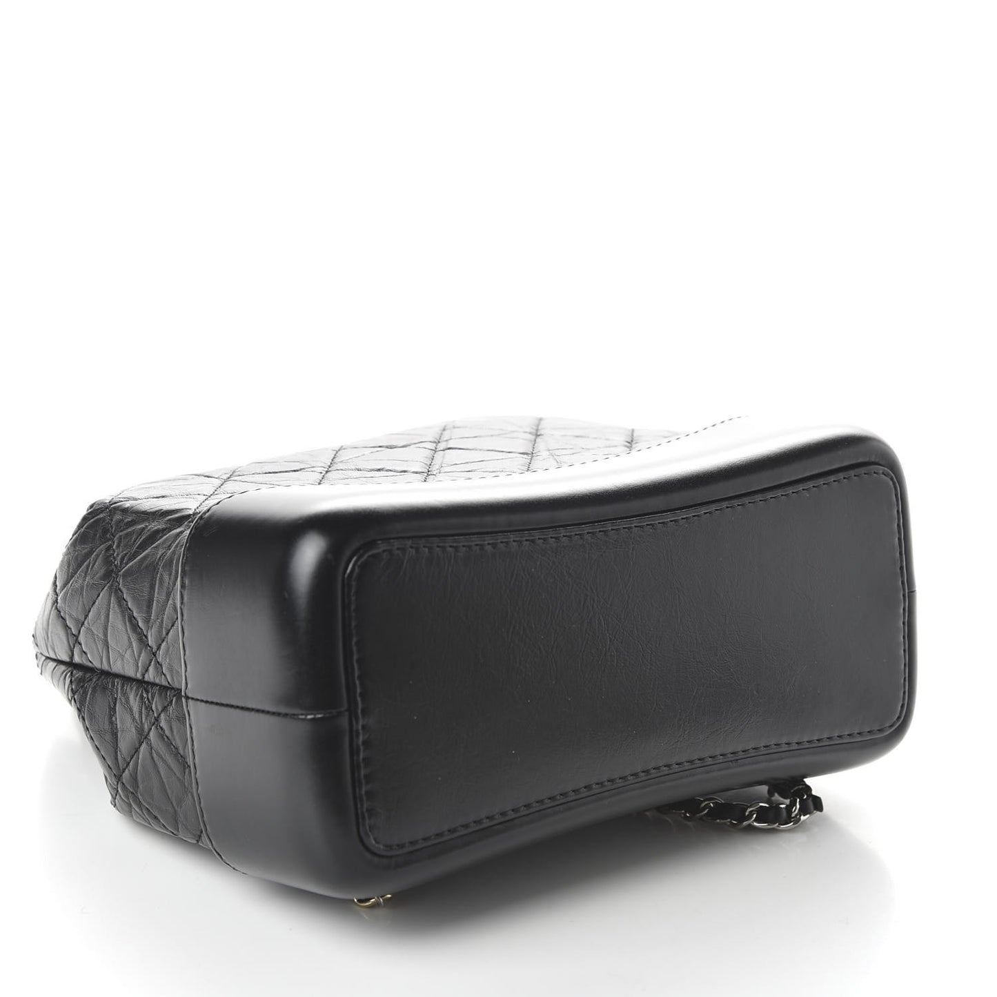 Aged Calfskin Quilted Small Gabrielle Backpack Black