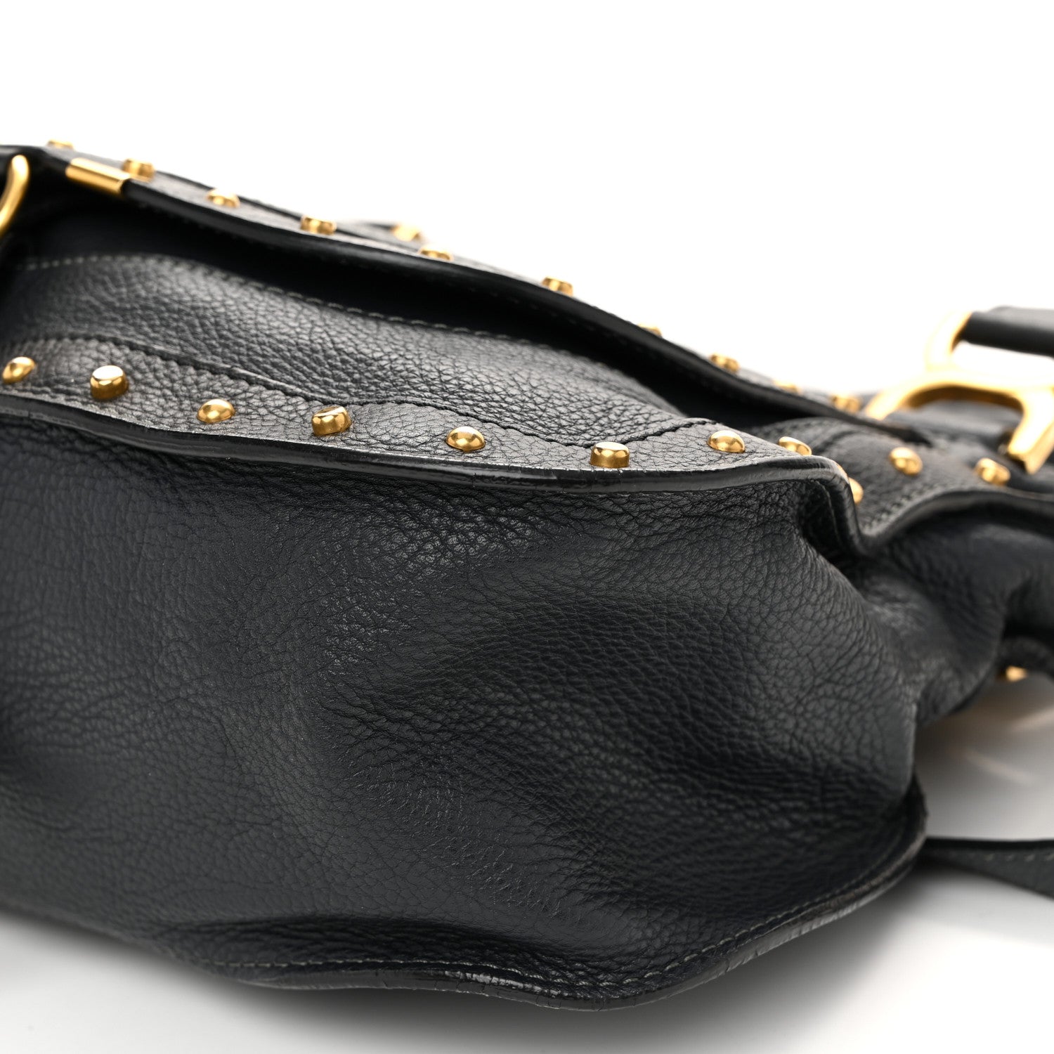 Chloe Calfskin Studded Medium Marcie Satchel Black 10 of 11