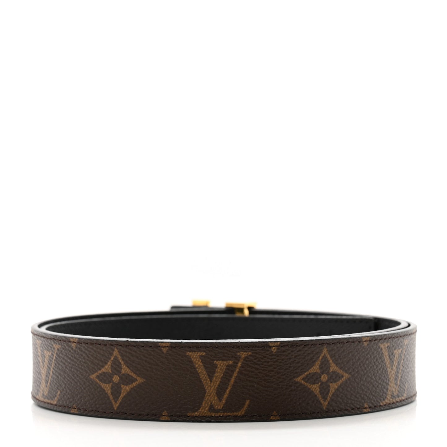 Calfskin Monogram 30mm LV Initiales Reversible Belt 85 34 Black