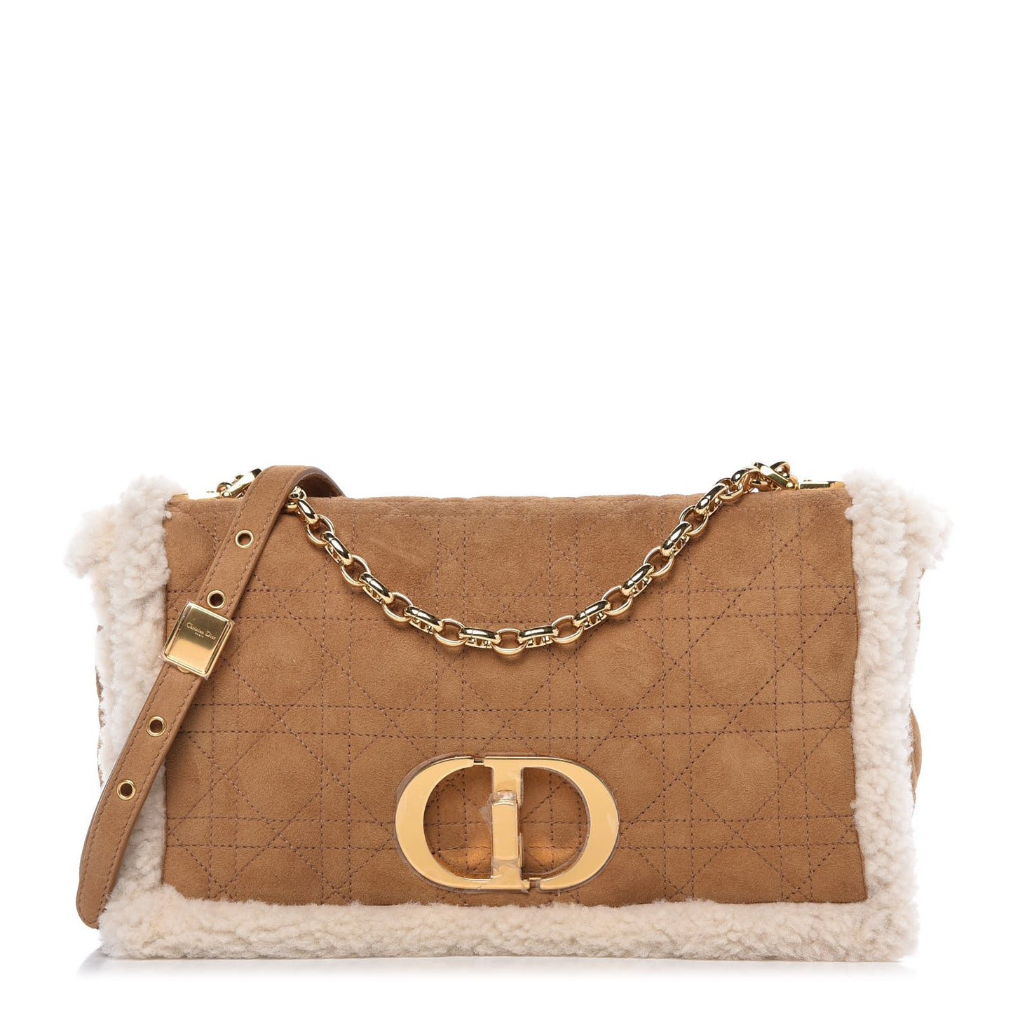 Shearling Cannage Large Caro Bag Camel
