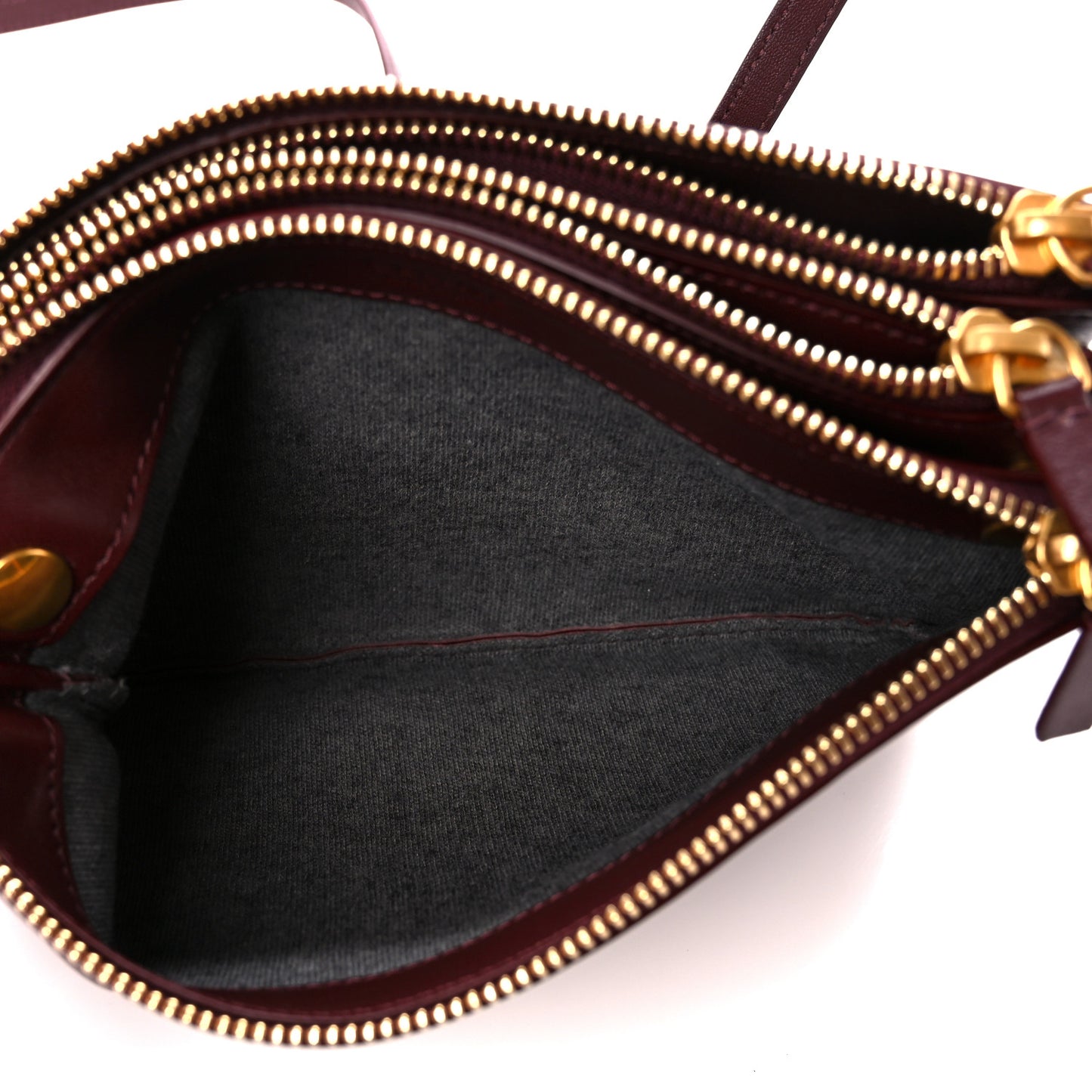 Smooth Lambskin Small Trio Crossbody Bag Burgundy