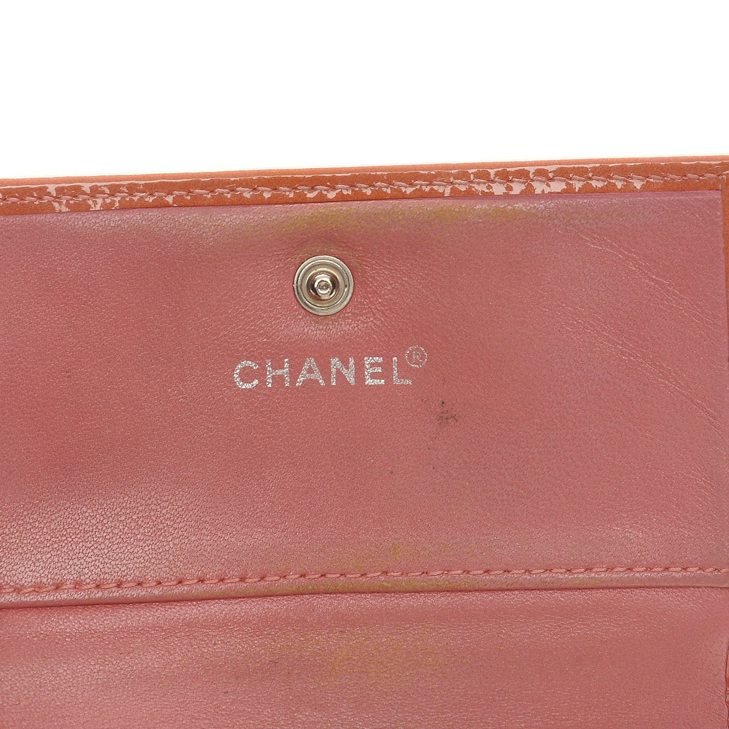 Patent Compact CC Flap Wallet Pink