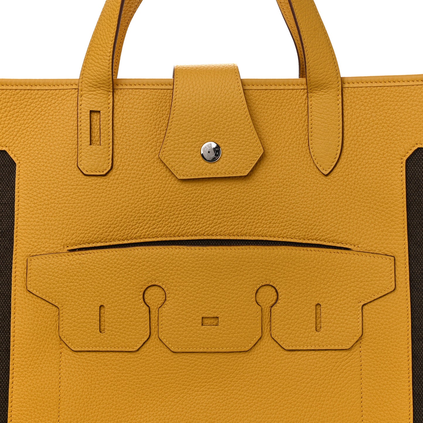 Canvas Calfskin Petit H Monsieur B Bag Jaune