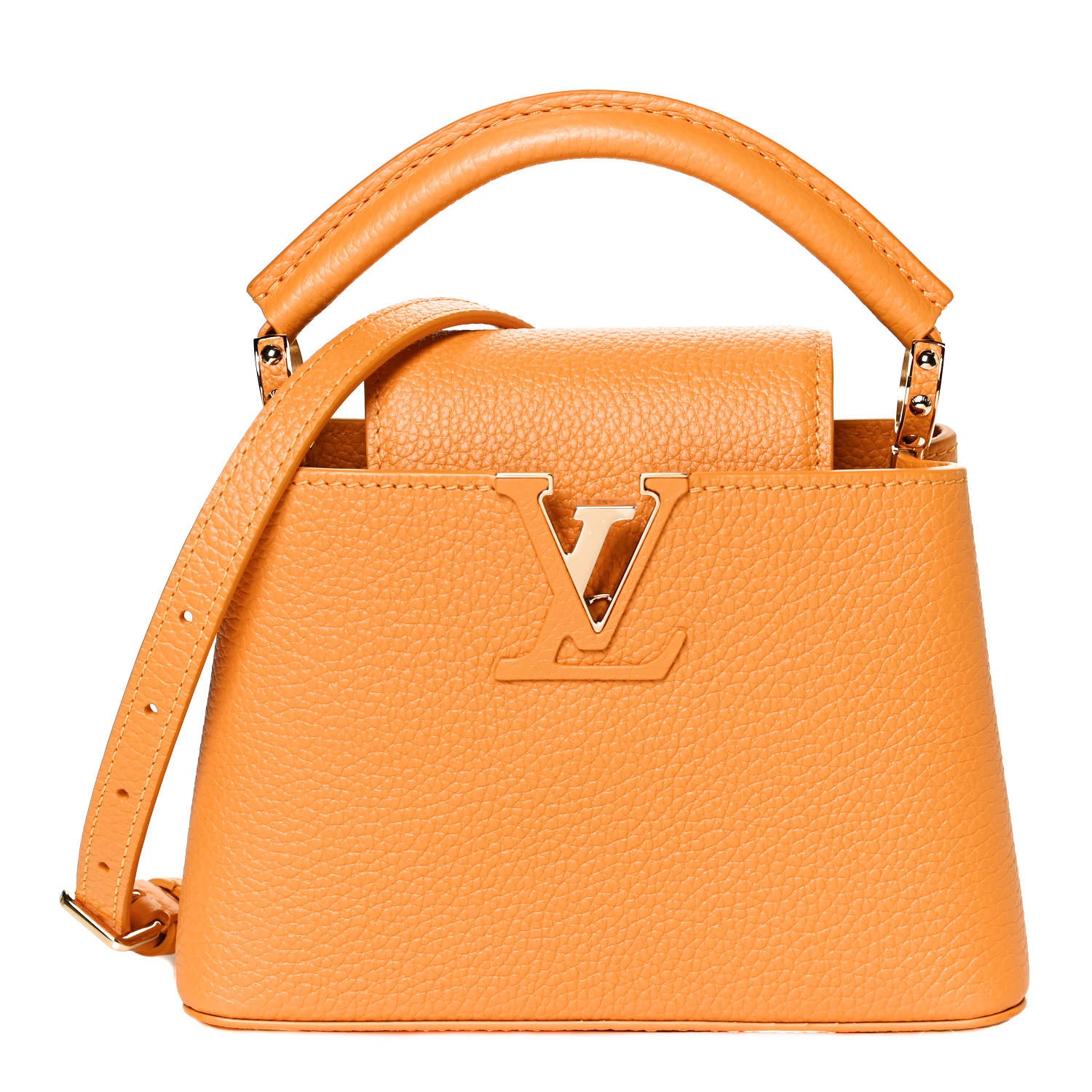 Louis Vuitton Taurillon Mini Capucines Sunbeam Yellow 1 of 11