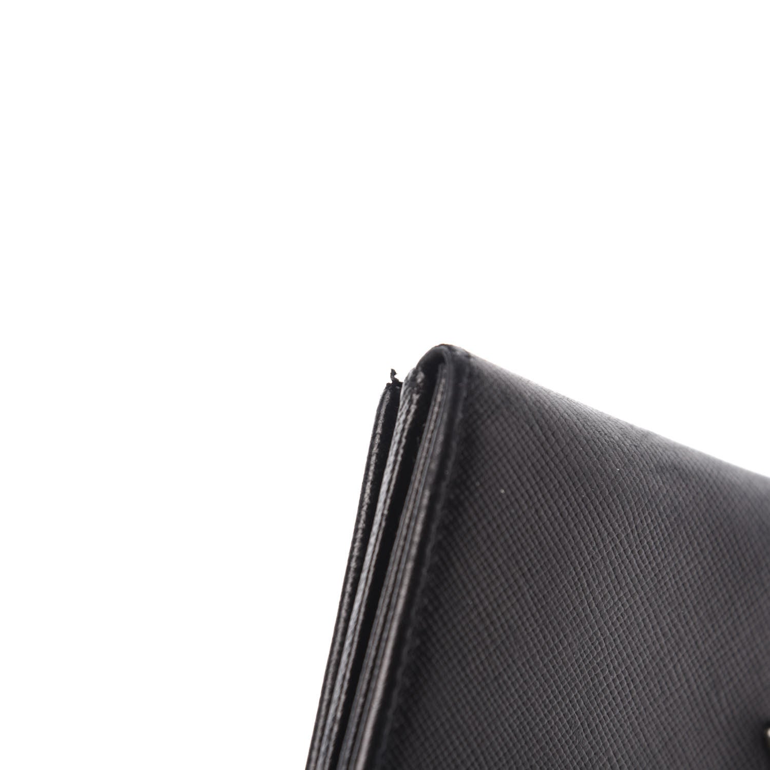 Prada Saffiano Tri-Fold Compact Wallet Black 7 of 10