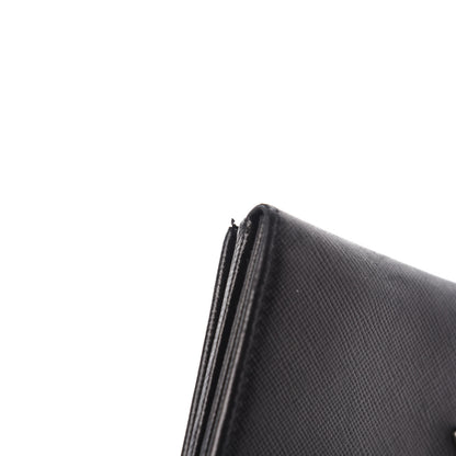 Prada Saffiano Tri-Fold Compact Wallet Black 7 of 10