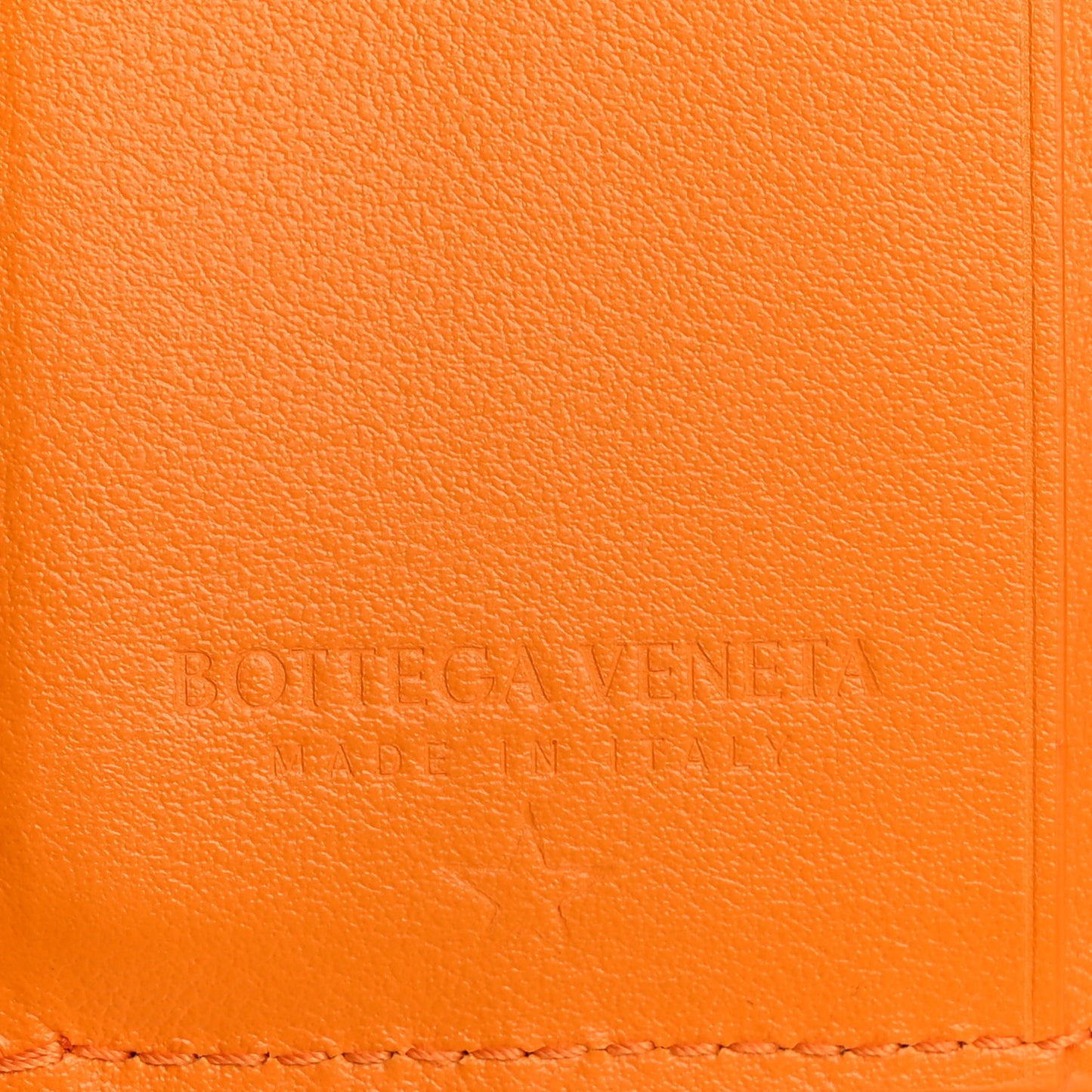 Nappa Intrecciato Trifold Wallet Tangerine Gold