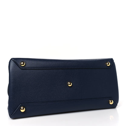 Burberry Derby Calfskin Vintage Check Medium Banner Tote Regency Blue 4 of 8