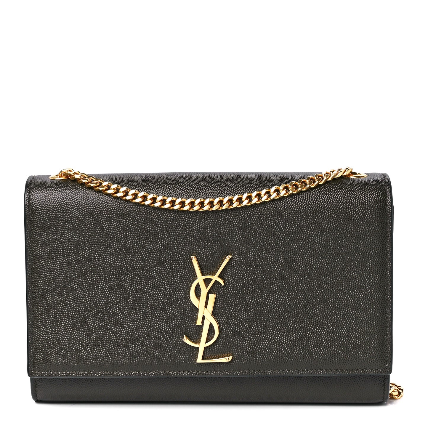 Grain De Poudre Medium Classic Monogram Kate Satchel Dark Tea