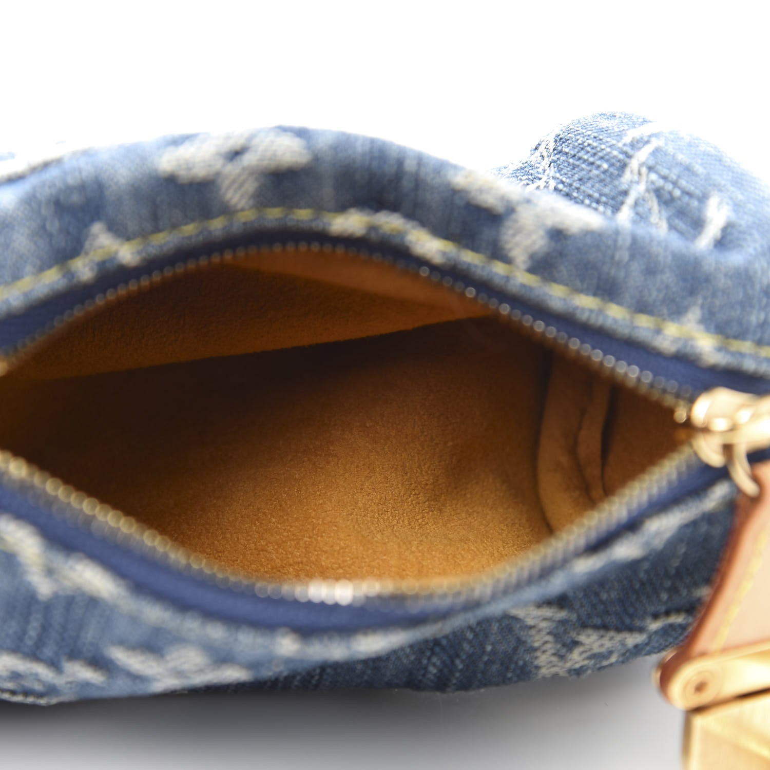 Louis Vuitton Monogram Denim Pochette Speedy PM Key Holder Blue 4 of 9