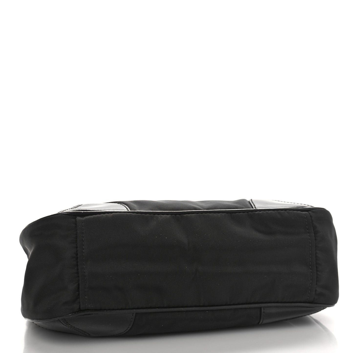 Tessuto Nylon Calfskin Shoulder Bag Black