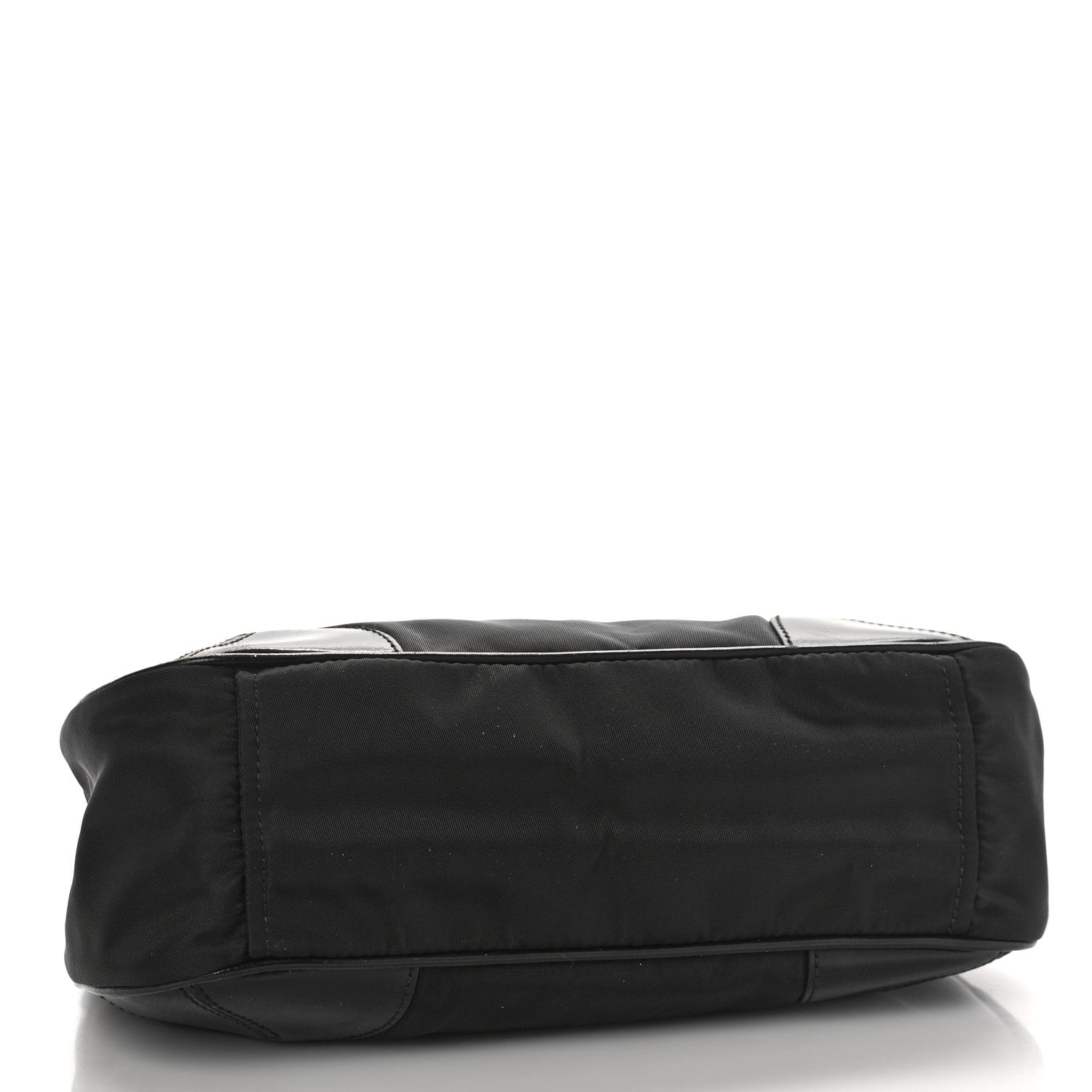 Prada Tessuto Nylon Calfskin Shoulder Bag Black 4 of 8