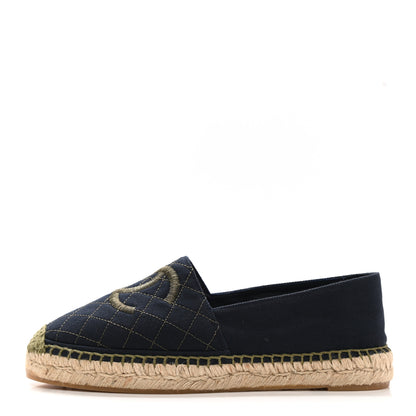 Chanel Fabric Biarritz CC Espadrilles 41 Blue Green 1 of 10