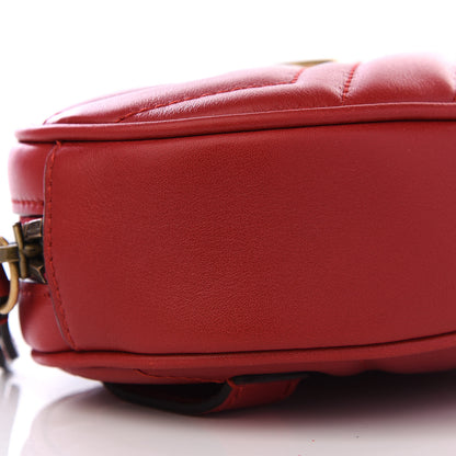 Gucci Calfskin Matelasse GG Marmont Belt Bag 85 34 Hibiscus Red 6 of 8