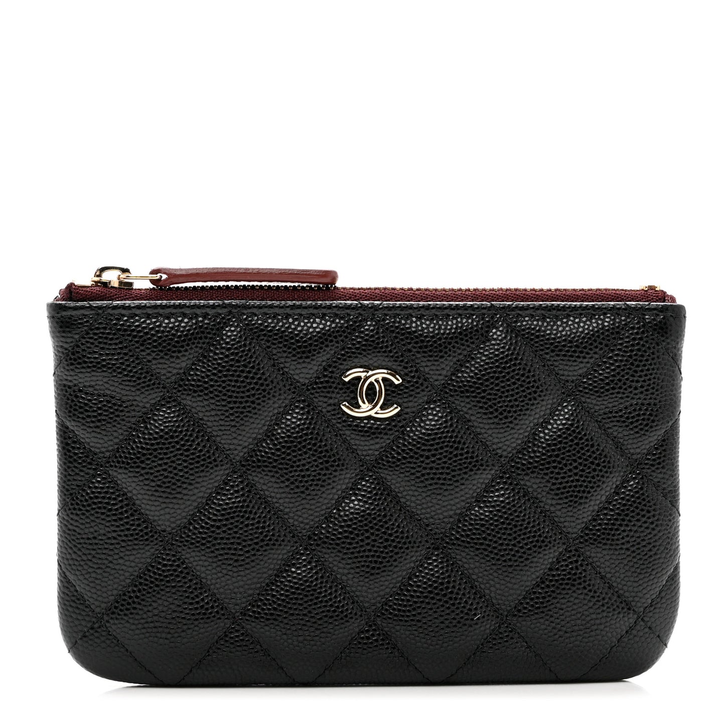 Caviar Quilted Small Cosmetic Case Black