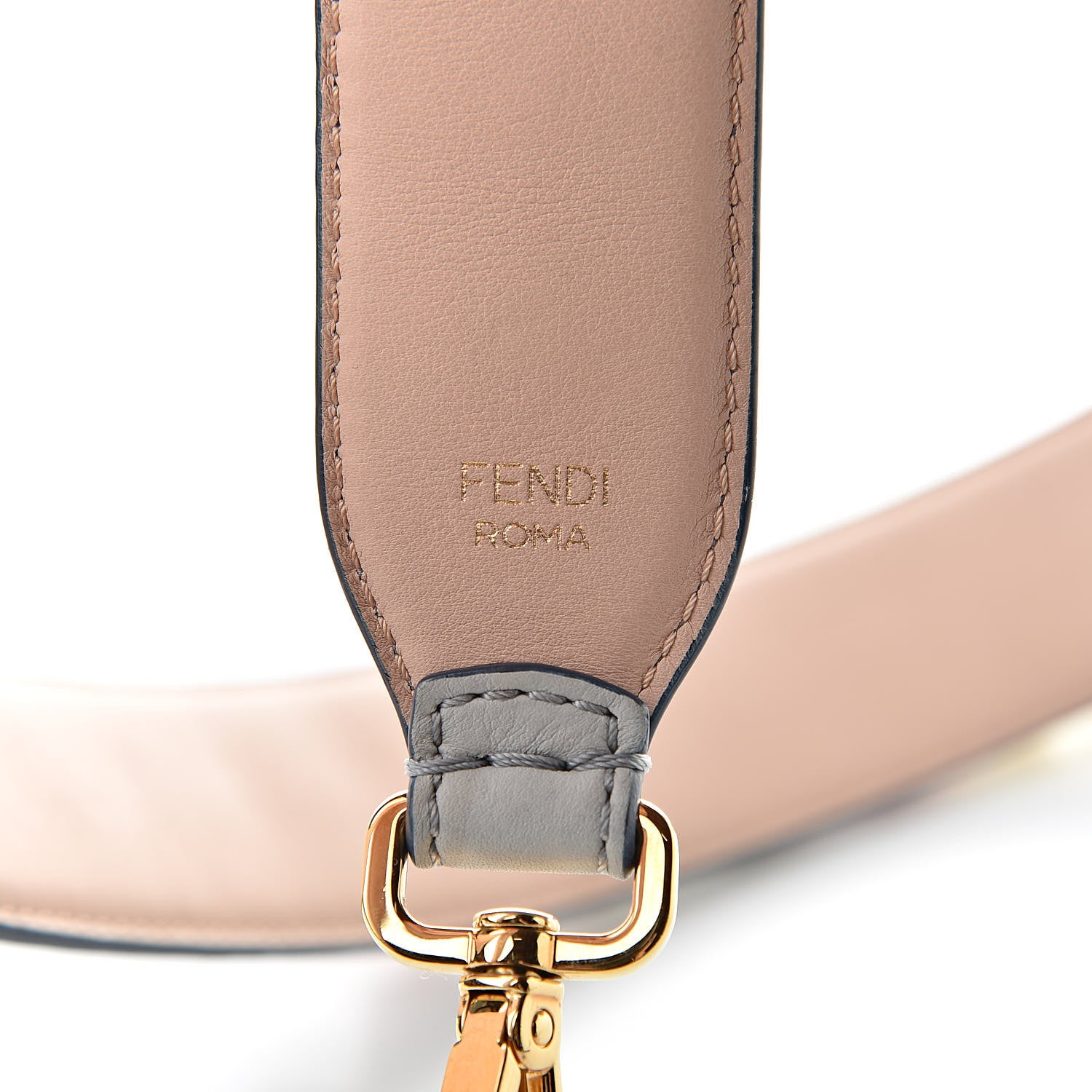 Fendi Vitello Dolce Plexiglass Bi-Color Studded Strap You Grigio Perla Plaster Multicolor 3 of 4