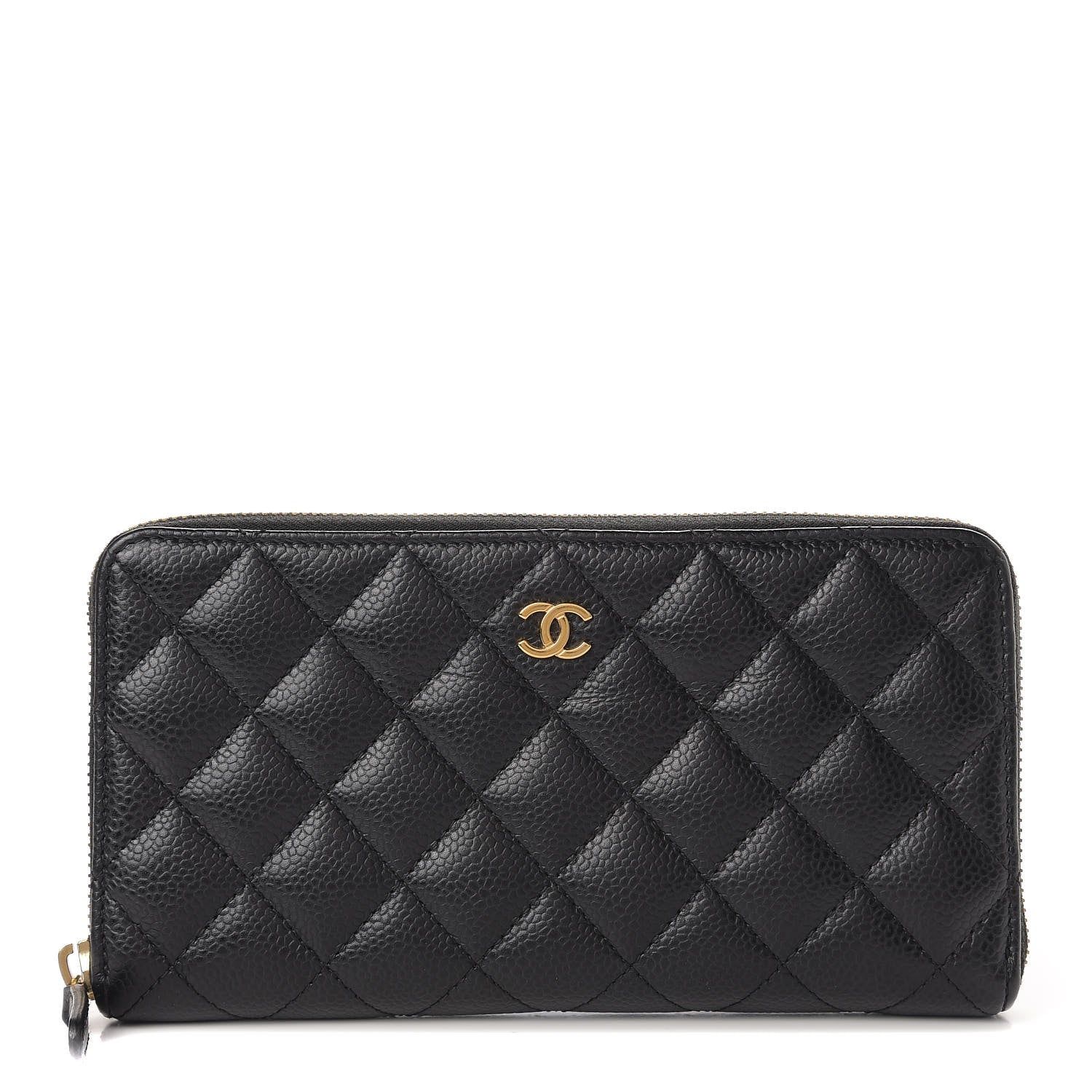 Chanel Caviar Quilted Large Gusset Zip Around Wallet Black 1 of 12