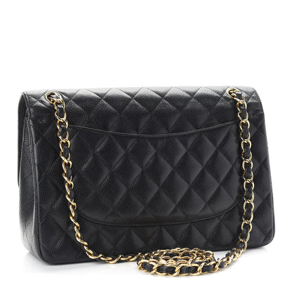 Chanel Caviar Quilted Jumbo Double Flap Black 2 of 10