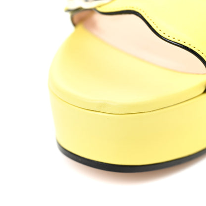 Gucci Calfskin GG Marmont Ankle Wrap 30/115mm Platform Sandals 36.5 Banana 17 of 18
