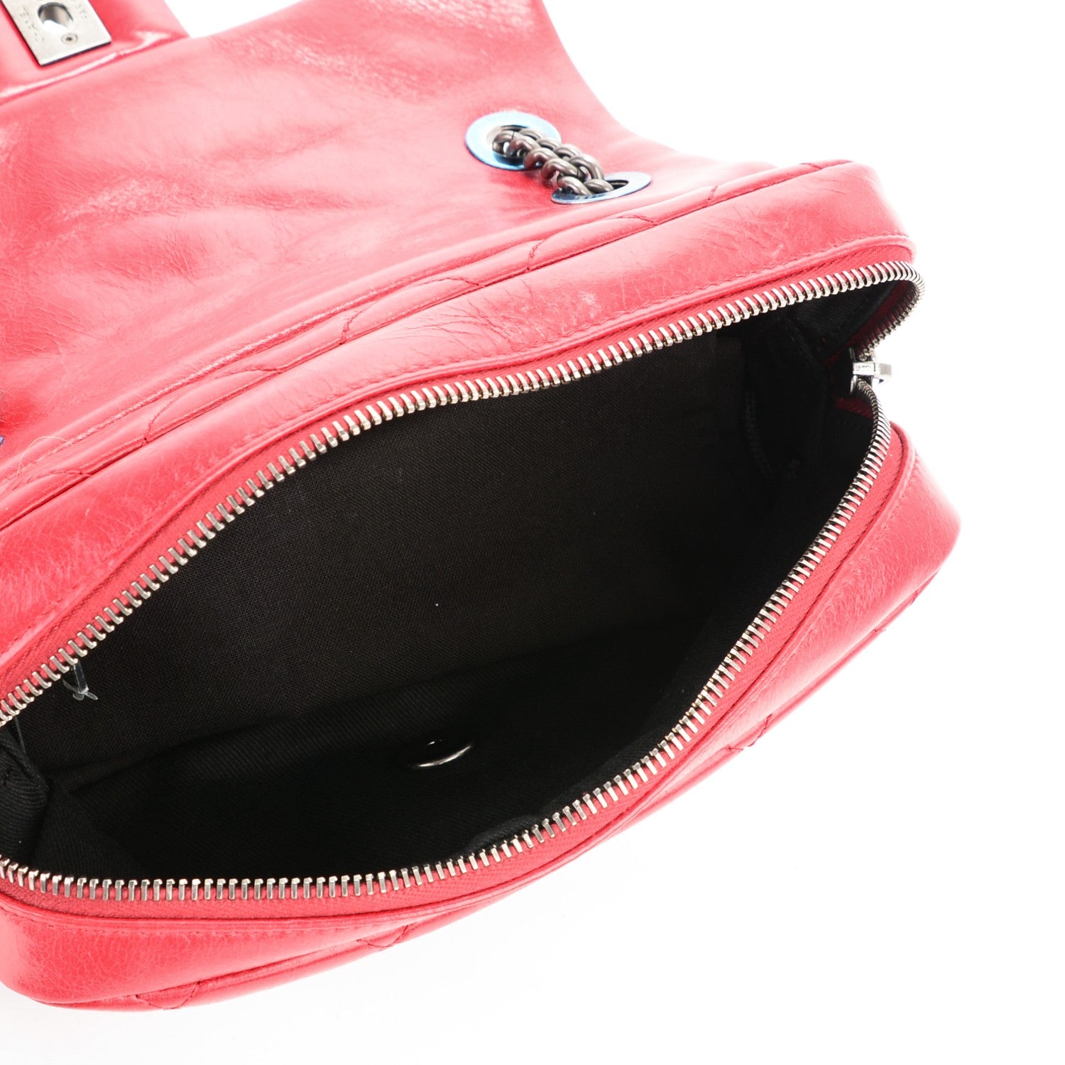 Chanel Glazed Calfskin Quilted Small Duo Color Flap Red 5 of 7